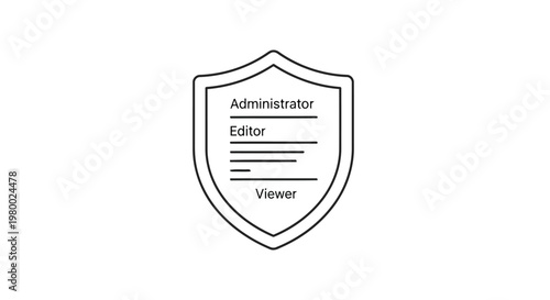 User Roles Permission Icon Vector, Administrator Editor Viewer Access Control