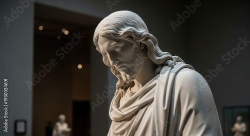 Jesus Christ Marble Statue Sculpture in Museum