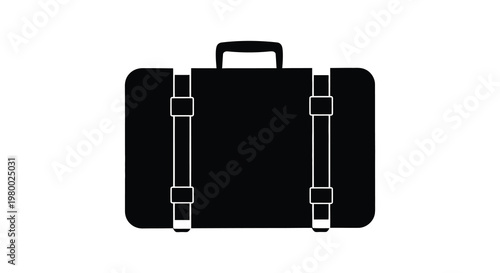 A simple black vintage suitcase icon a striking graphic silhouette
