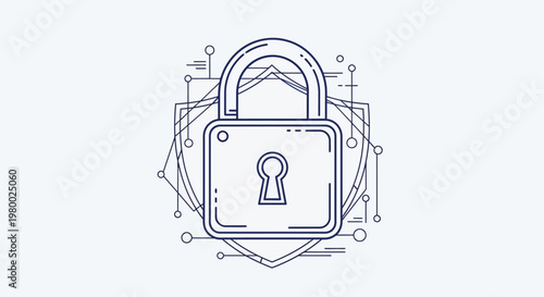 Padlock with keyhole and safety.