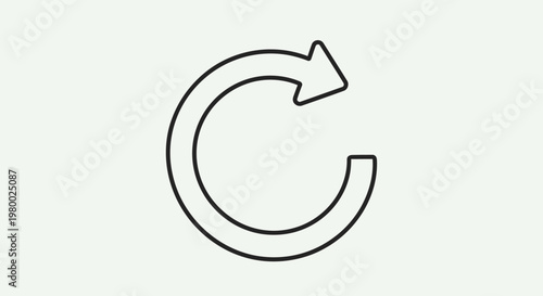 Black Circular Arrow Icon Symbol.