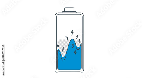 Battery with low charge level.