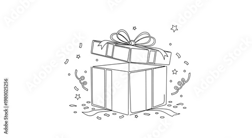 Wrapped Gift Box with Ribbon Bow.