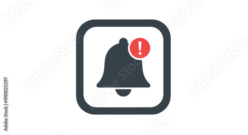Notification Bell Icon With Alert.