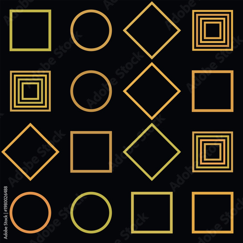 Collection of various colorful geometric shapes