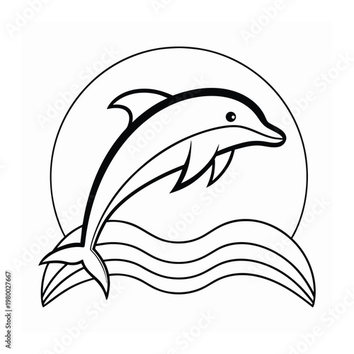 Dolphin art icon vector illustration