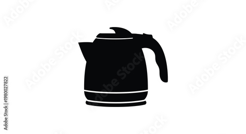 Black kettle illustration against a white background a simple silhouette