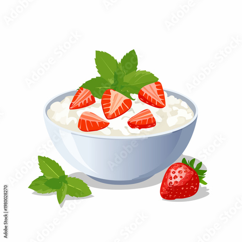 Erdbeerquark mit Minze