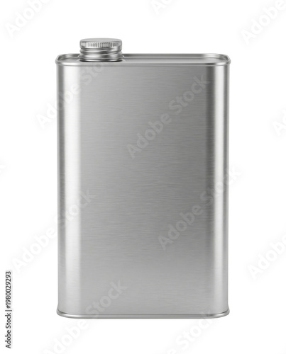 Obraz na plátne Blank rectangular metal tin can isolated