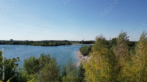  Hollerner See, Bavaria, Germany - Sandy strand of a Bavarian lake in a beautiful summer sunny day