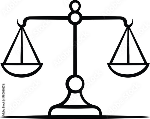 Traditional balancing scales representing legal justice and fair decision making for courtroom litigation and equality themes