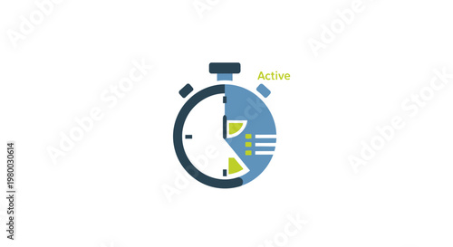 Stopwatch timer with yellow accents.