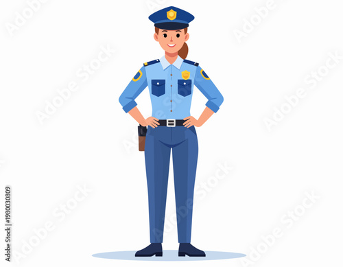 Female Police Officer in Uniform.