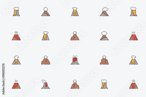 Volcanic Eruption and Natural Disaster Icons