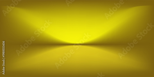 Quadro su tela yellow background abstract with Gradient in empty room studio, Yellow empty room