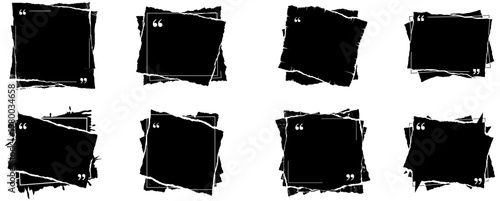 Black and white abstract shapes on transparent background