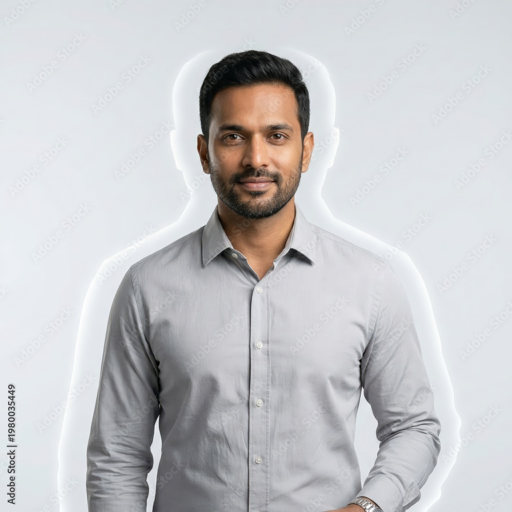 Obraz premium Indian Professional Digital Twin AI Identity Concept Portrait