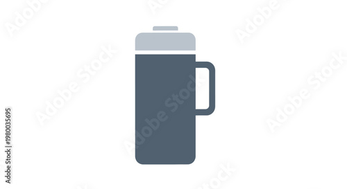 Dark blue tumbler with handle.