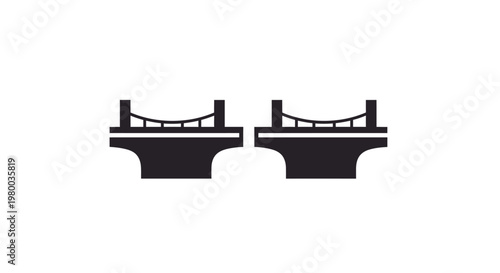 Black silhouette of bridge connectors.