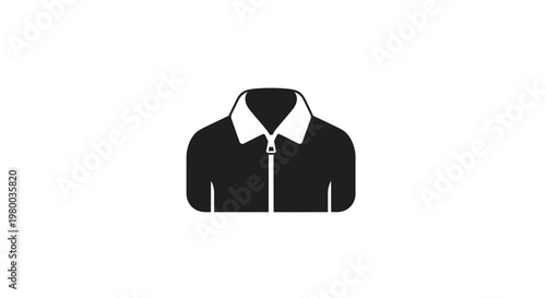 Black zip up jacket with collar.