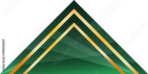 Emerald Geometric Triangle Insignia and Gold Badge