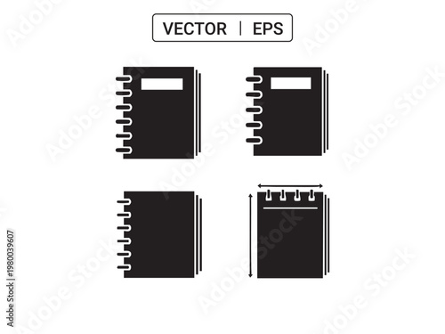 Collection of black notebooks and sketchbooks with spiral binding for writing.