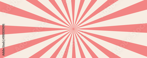 Retro background with rays or stripes in the center. Sunburst or solar burst retro background. Starburst abstract background. Vector illustration