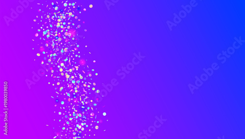 Carnival Tinsel. Purple Carnaval Glitter And Blue Glitch Confetti. Abstract Birthday Background. Falling Bling Over A Festive Paper Texture And Color. Pink Carnival Tinsel