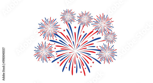 Vibrant fireworks display exploding in a festive celebration.