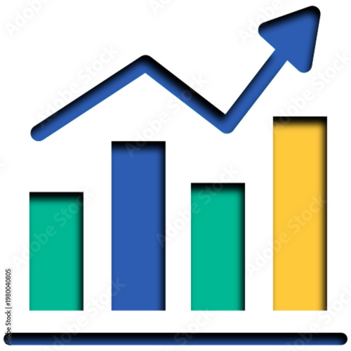 Business growth infographic elements set with bar chart and rising arrow, financial success and data analysis statistics collection - HGPCOSM01