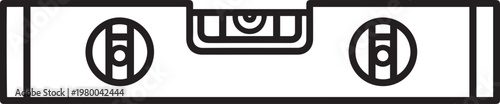 Spirit level vector illustration in black and white representing alignment tools construction equipment precision measurement and engineering accuracy