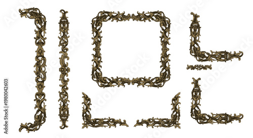 Set of Vintage Baroque Ornamental Decor Elements for Design Layouts