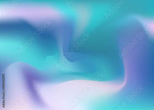 Aurora Light Gradient. Borealis Gradient Blur. Fluid Pattern In Bright Neon Color. Green, Blue And Purple Abstract Sky. Trendy Arctic Web With Cosmic Element. Northern Aurora Light.