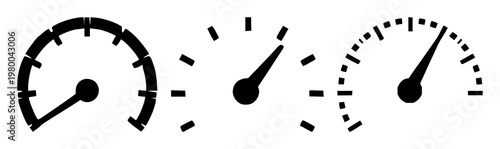 Accelerator speed icon set with solid black icon on white background featuring speed arrow, acceleration symbol, velocity indicator with monochrome and minimalist design