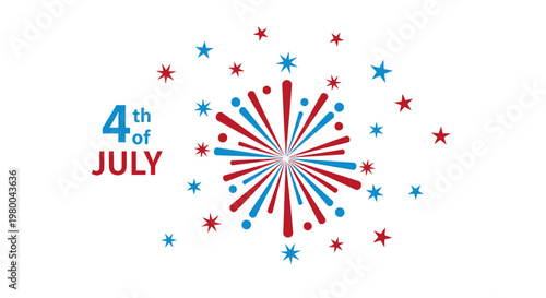 Vibrant 4th of July fireworks display with stars celebrating Independence Day.