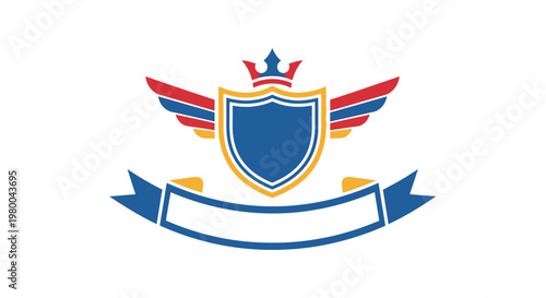 Royal Crest with Shield and Wings Emblem.