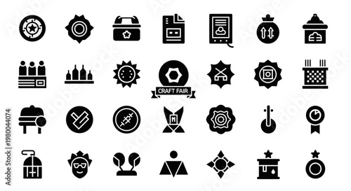 Collection of diverse icons representing various crafts and activities
