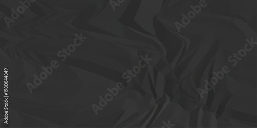 Crumpled paper Blank black crumpled and creased paper poster. Isolated light grungy wrinkled torn old paper material abstract texture background.