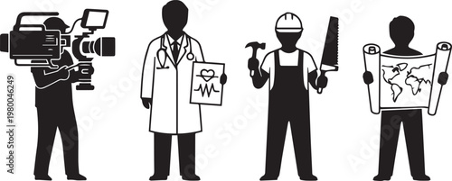 Four professionals representing different key industries