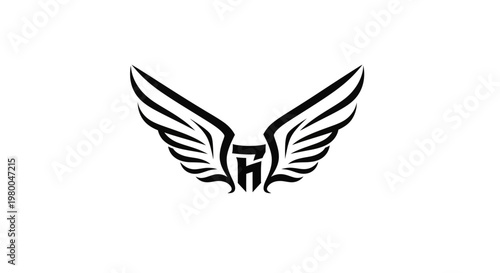 Εκτύπωση καμβά Elegant winged emblem representing freedom and strength in a minimalist design