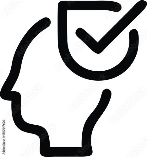 Adobe Illustrator Artwork Biometric Identification and Digital Security Minimalist Monoline Icon Set for Facial Recognition, Fingerprint Scanning, and Data Privacy.
