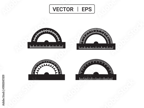 Protractor vector icons set. simple flat design style. high quality vector illustration eps.