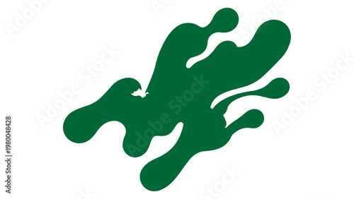 Abstract green blob shape with organic shape abstract illustration background irregular artistic contemporary fluidity