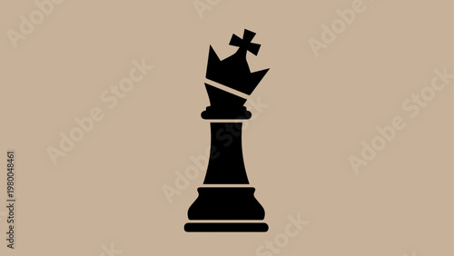 Broken chess king silhouette on textured background with board game strategy silhouette abstract challenge intellect