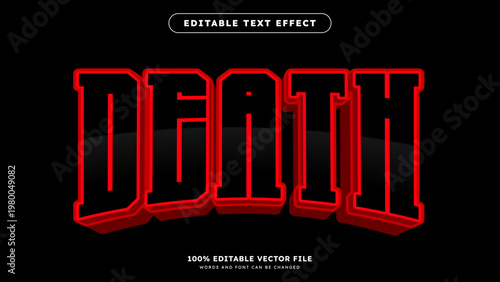 Death vector text effect editable alphabet scary horror evil death red