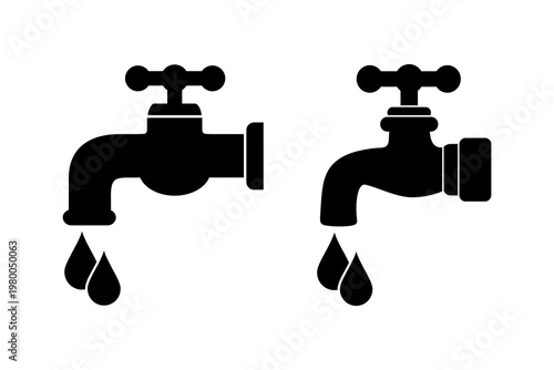 ikona kranu i kropli wody, plik wektorowy