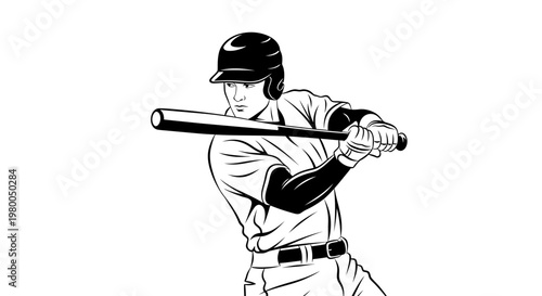 Baseball player focused on hitting the ball with determination and skill.