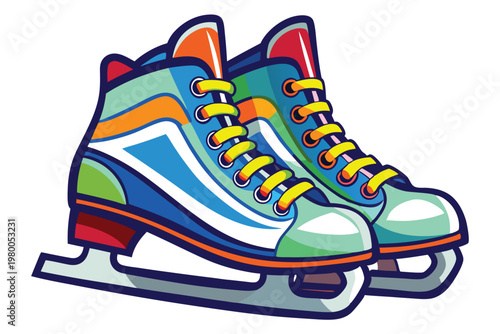 skating shoe vector on white background