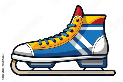skating shoe vector on white background