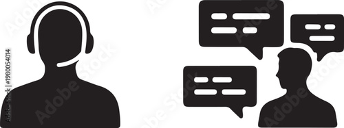 Customer service vector illustration for communication and support concept.